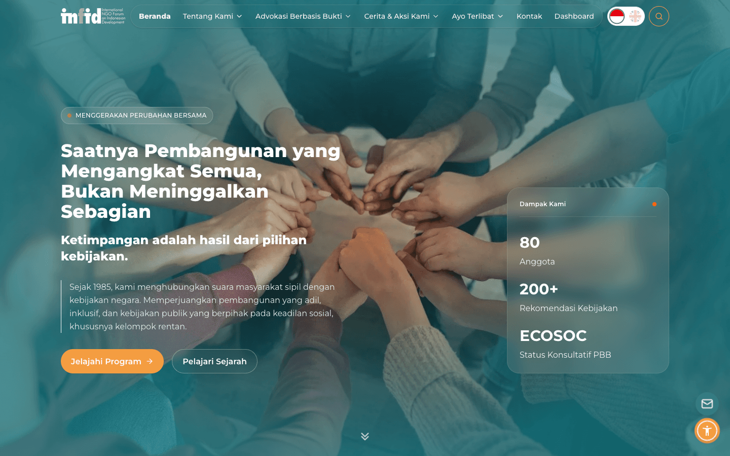 INFID official website homepage and advocacy portal