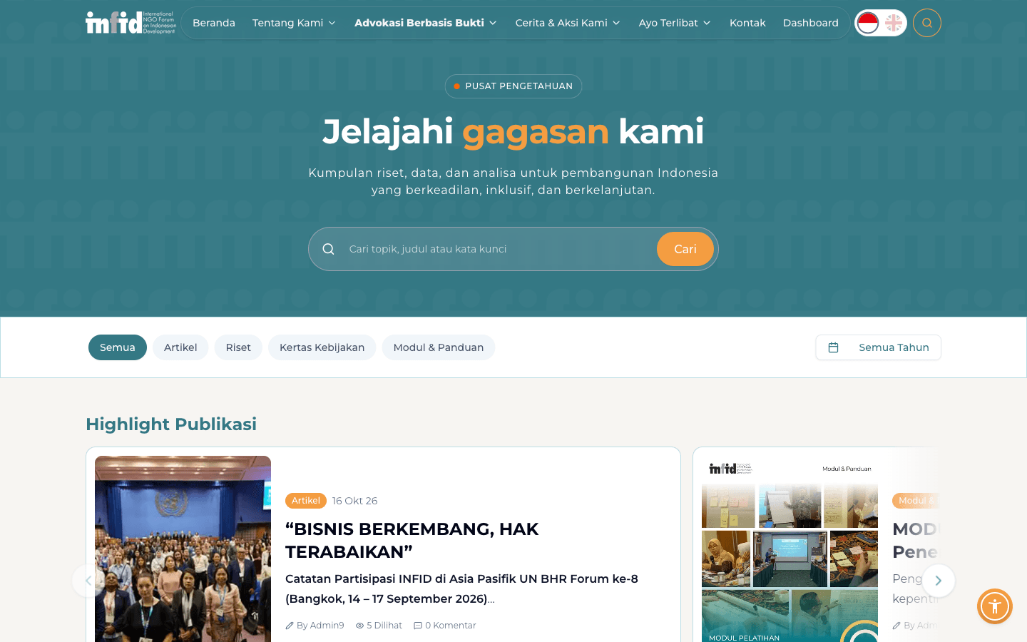 Evidence-based advocacy and policy publication repository