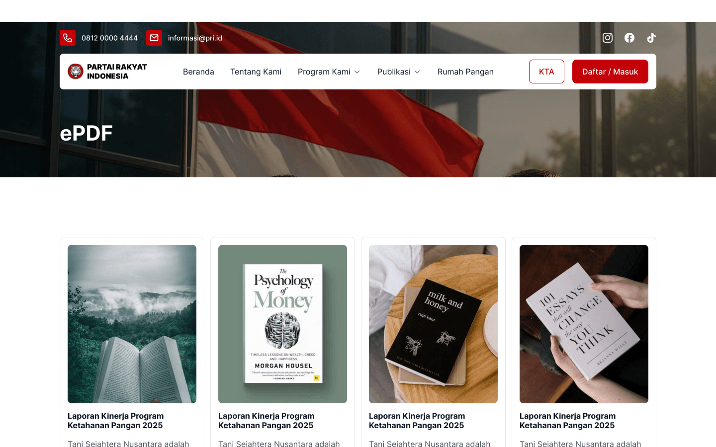Digital publication library and downloadable organizational performance reports