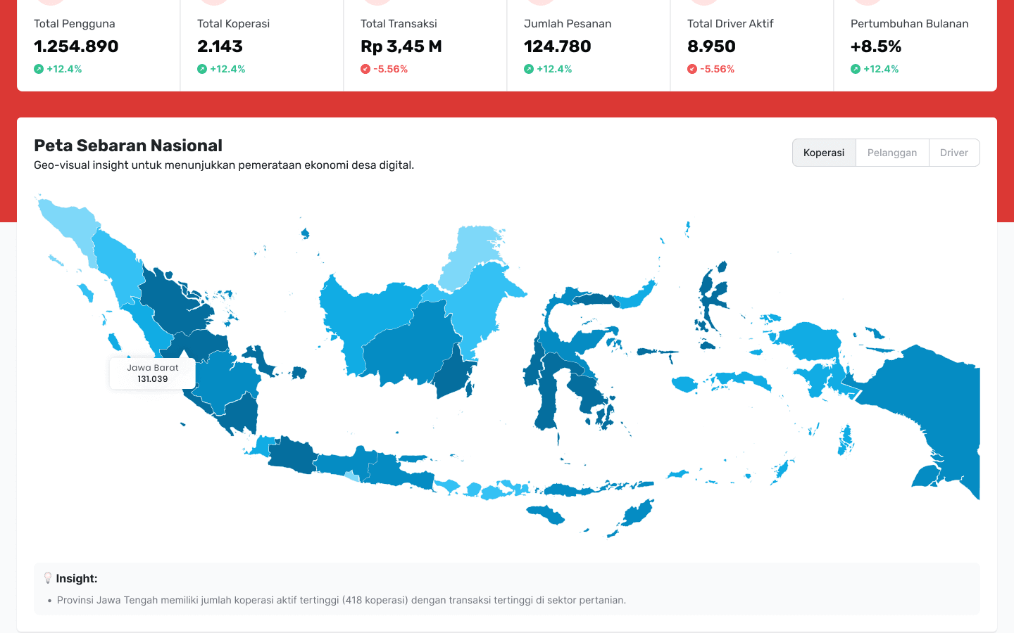 National geospatial distribution map of digital village cooperatives