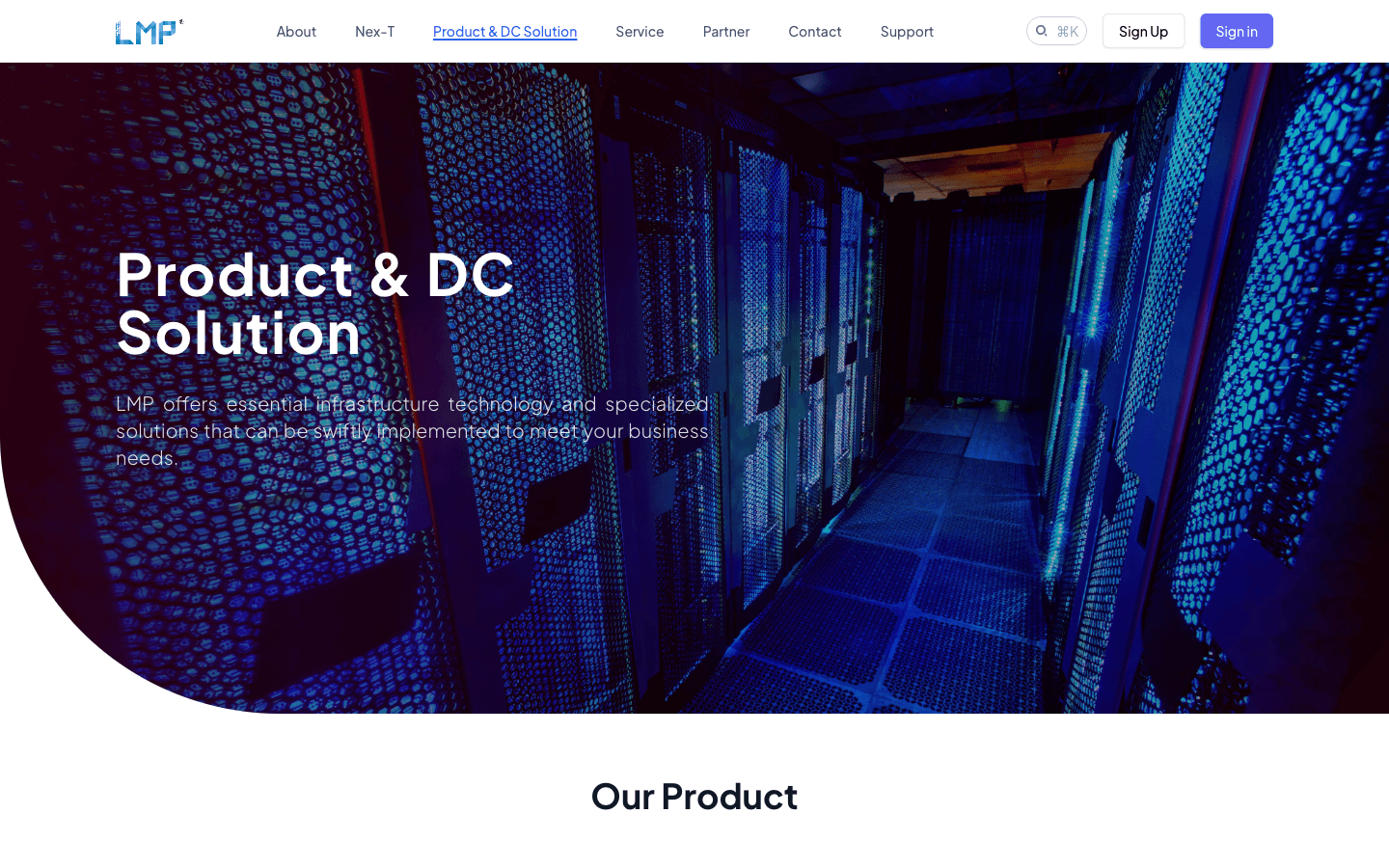 Product catalog and modular data center solutions