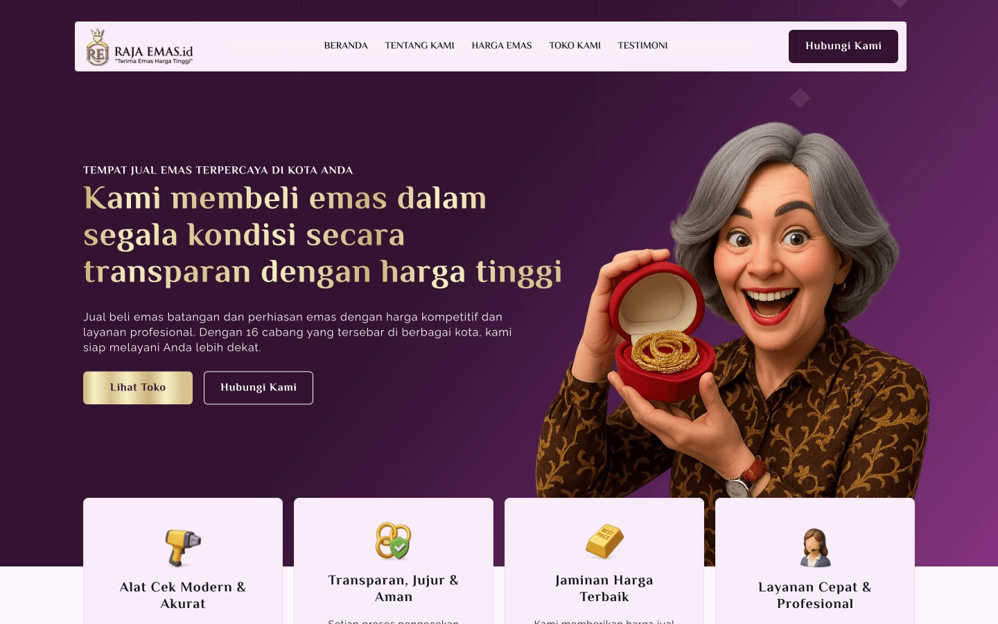 Raja Emas Indonesia official website homepage and gold buying portal