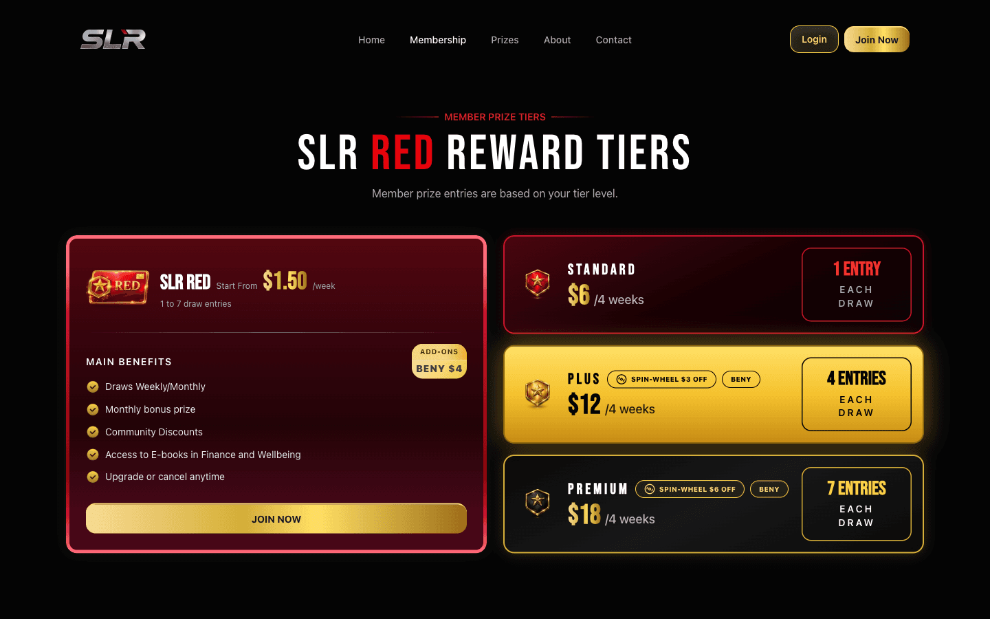 Membership tier packages on Smart Life Rewards